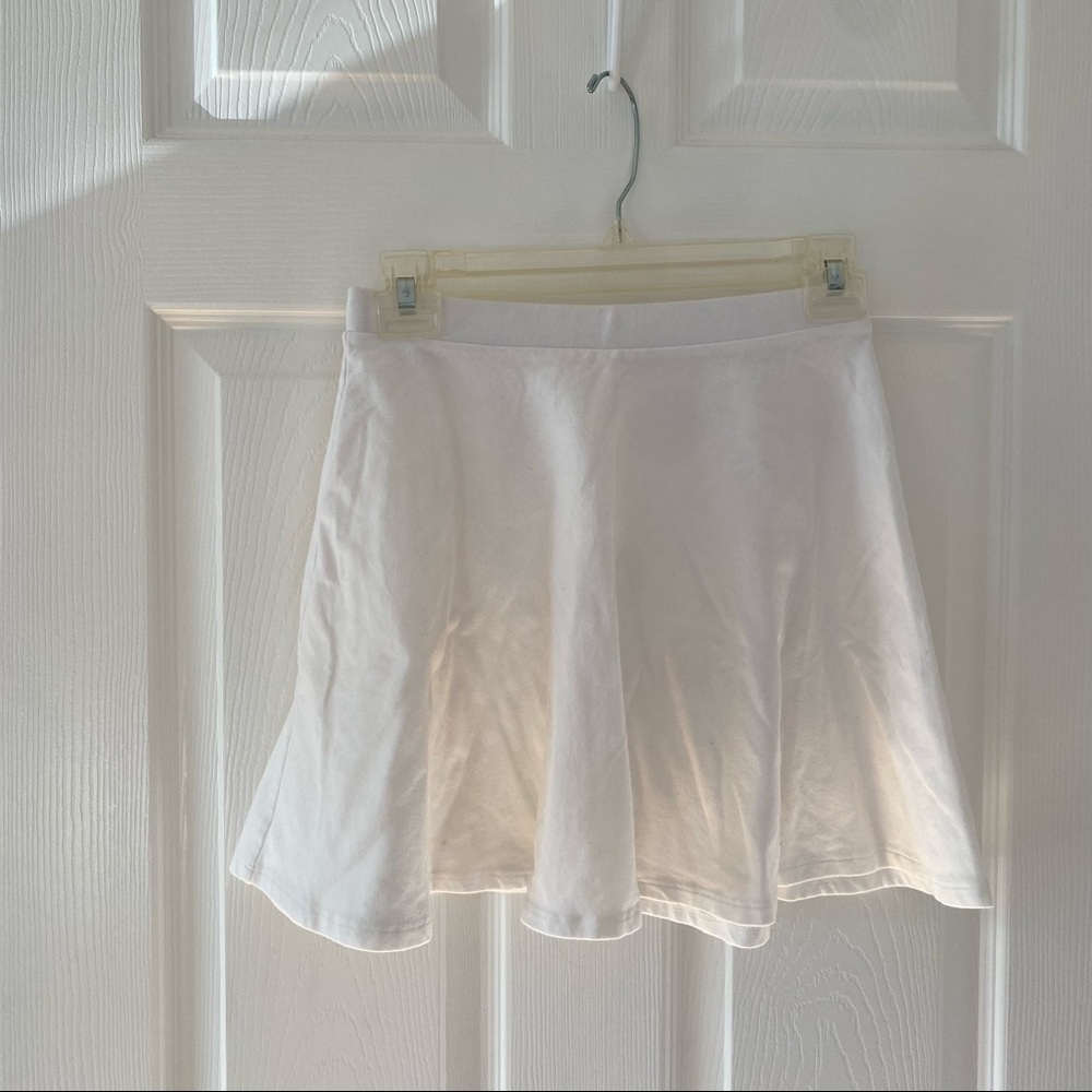 white mini skirt
